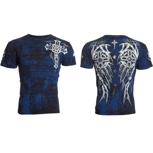 Archaic By Affliction Men's T-Shirt SPIKE WINGS - Picture 3 of 10